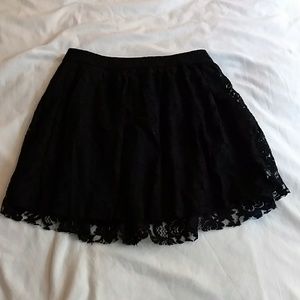 Flirty black lace skirt